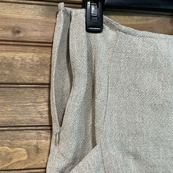 Free People Linen Blend Midi Tweed Skirt Size 10 Side Slouch Pockets - Picture 8 of 13